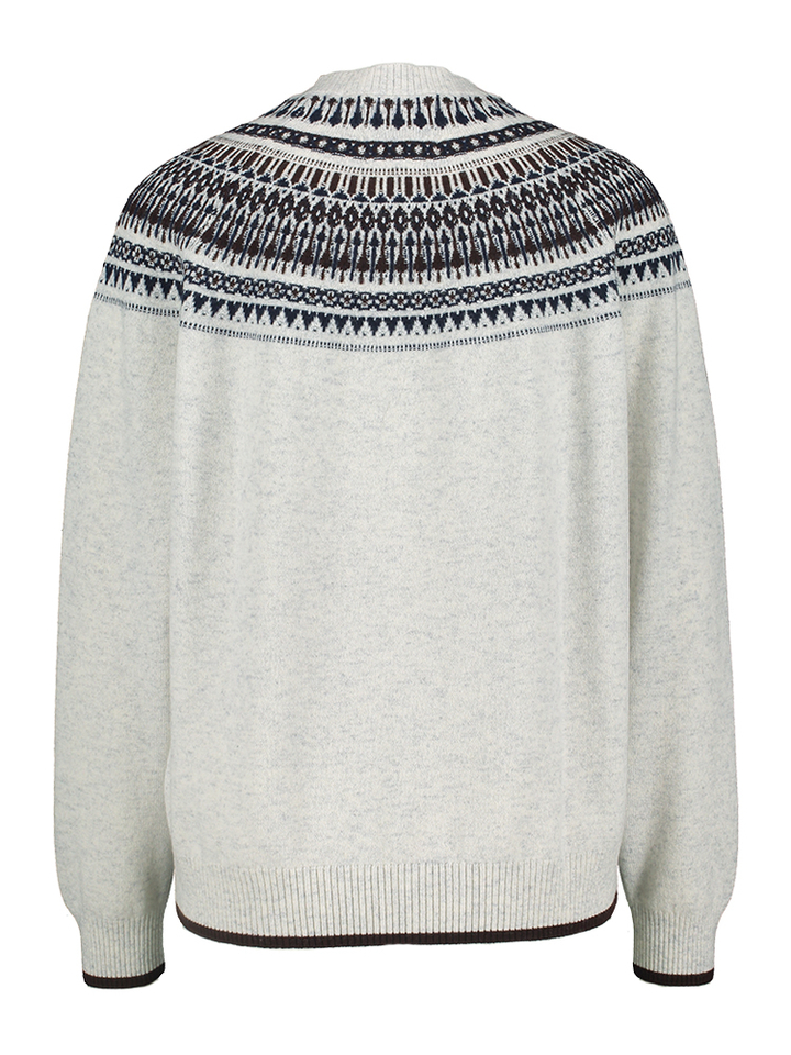 Grijze pull met multicolor print Jumper 1234