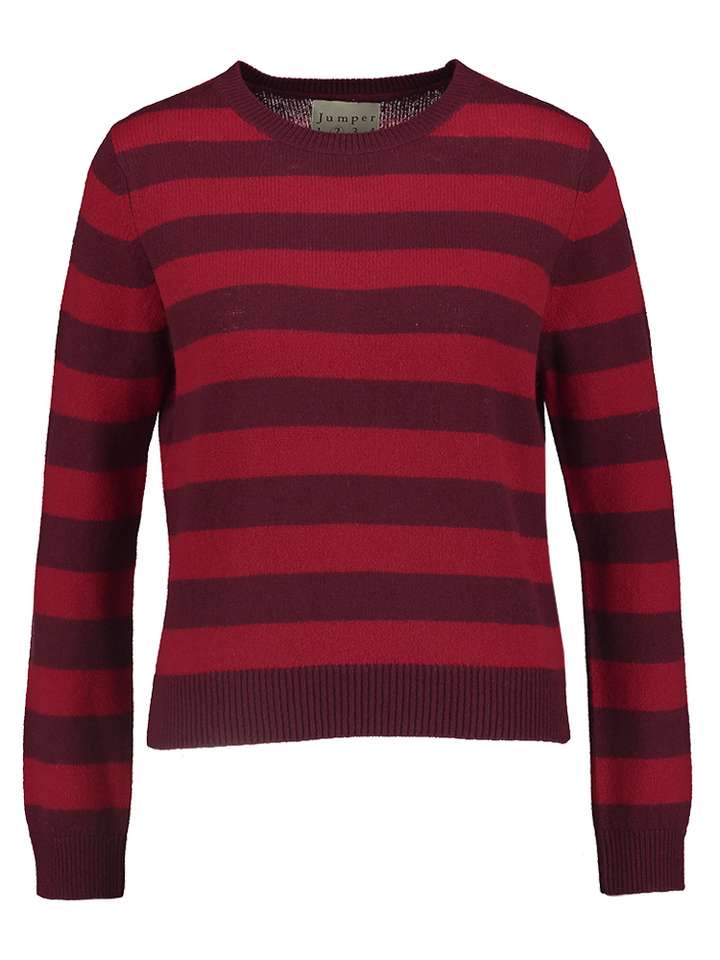 Rode gestreepte pull met lange mouwen Jumper 1234