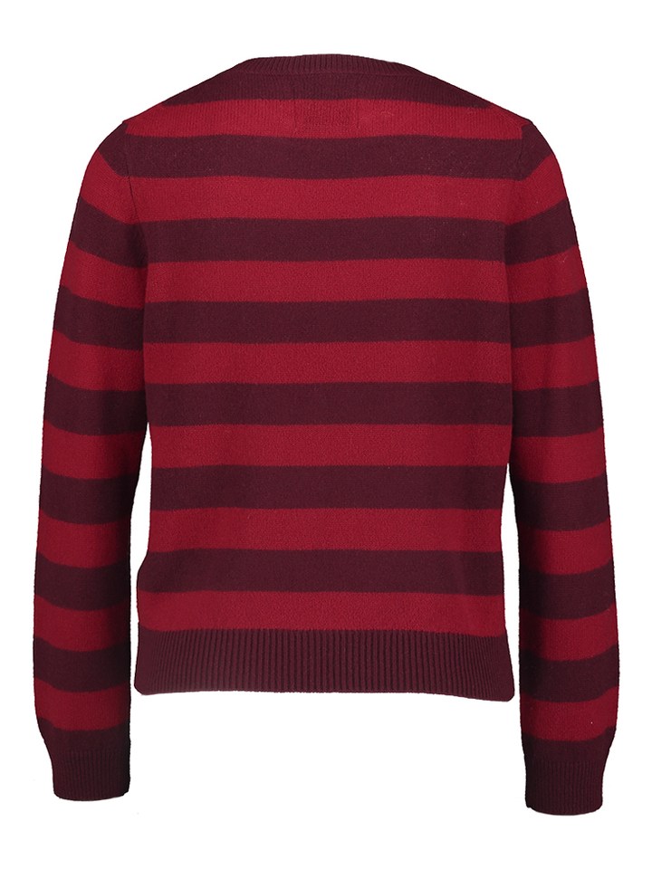 Rode gestreepte pull met lange mouwen Jumper 1234