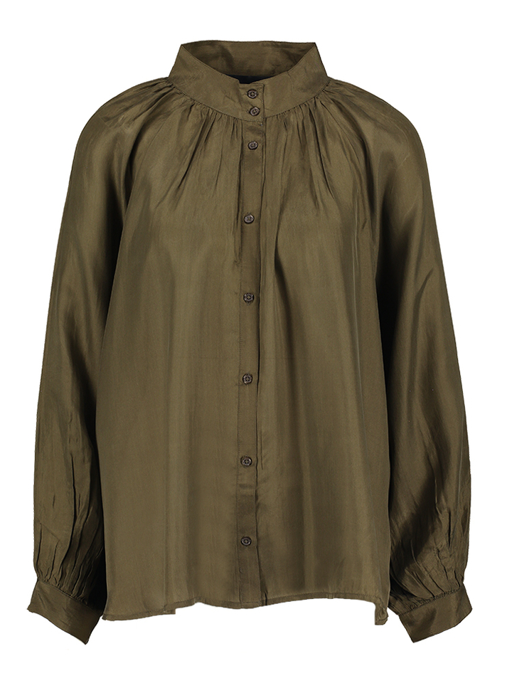 Kaki blouse met knopen Paxos Bellepiece 