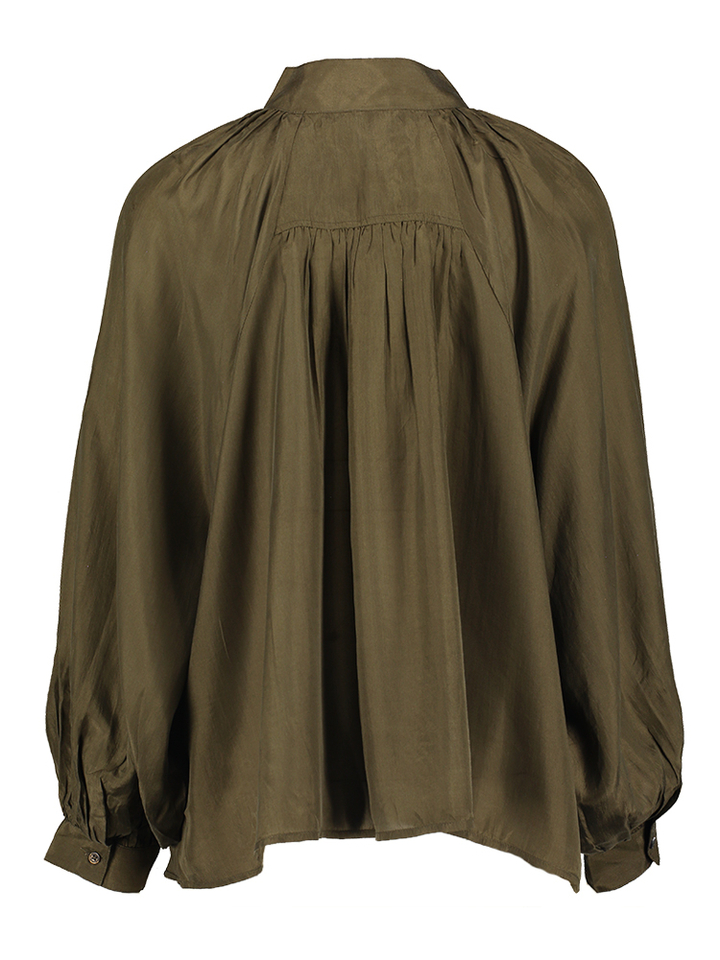 Kaki blouse met knopen Paxos Bellepiece 