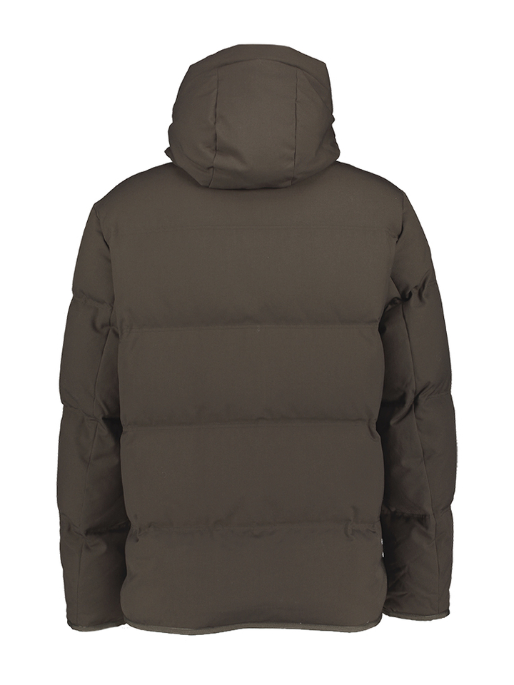 Bruine water en winddichte jas met rits en kap Duno 