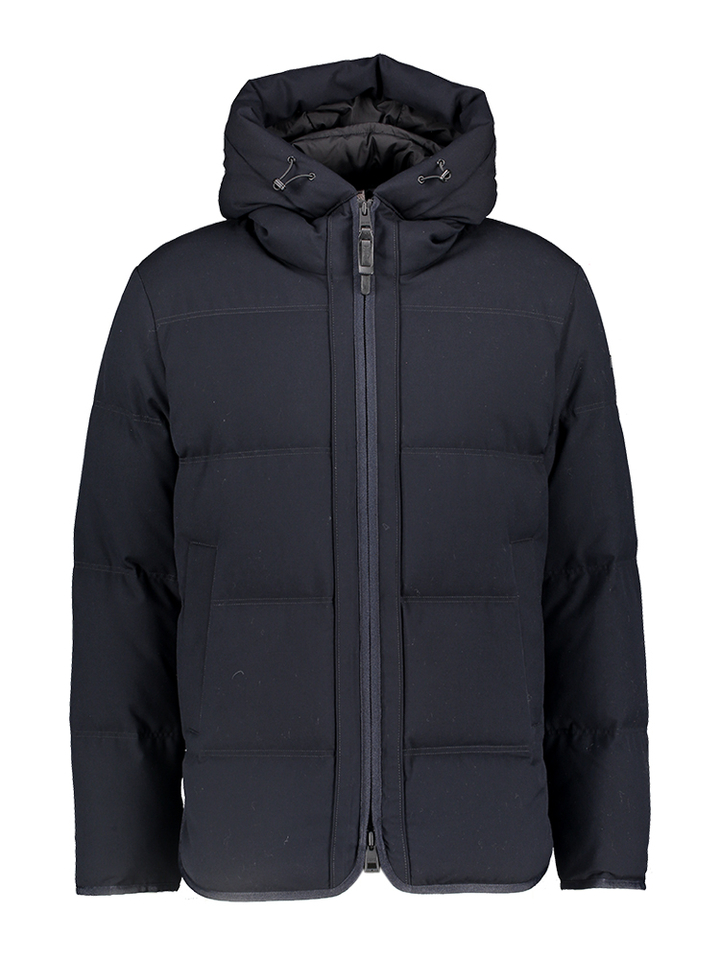 Donkerblauwe water en winddichte jas met rits en kap oxygen Parma Duno