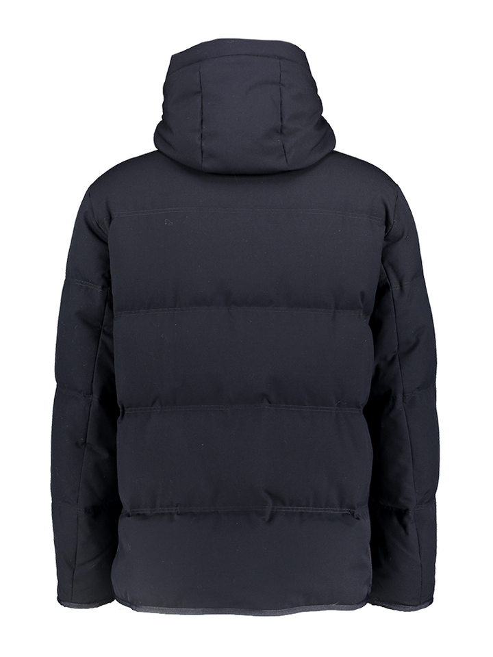 Donkerblauwe water en winddichte jas met rits en kap oxygen Parma Duno