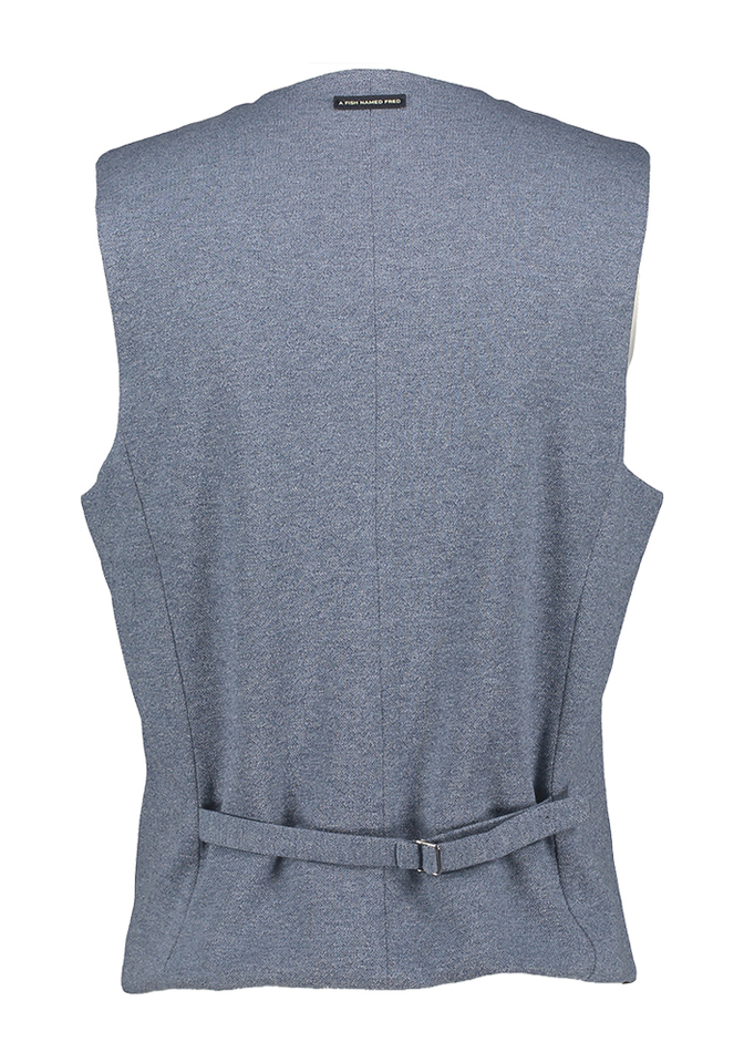 Blauwe gilet met knopen A Fish Named Fred 