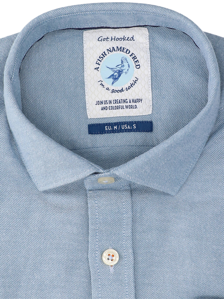 Lichtblauw katoenen hemd (regular fit) met lange mouwen A Fish Named Fred