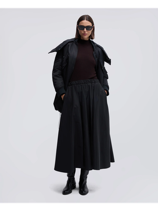 Aspesi Halflange zwarte rok in parachutestof