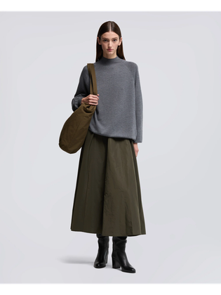 Aspesi Halflange kaki rok in parachutestof