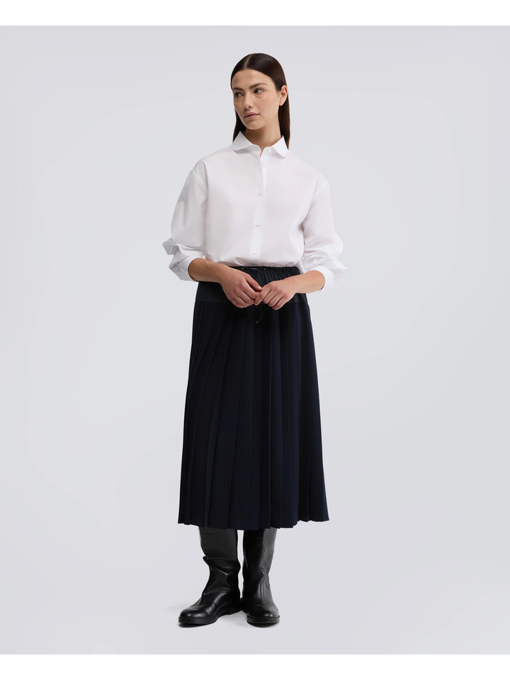 Donkerblauwe plooirok Aspesi