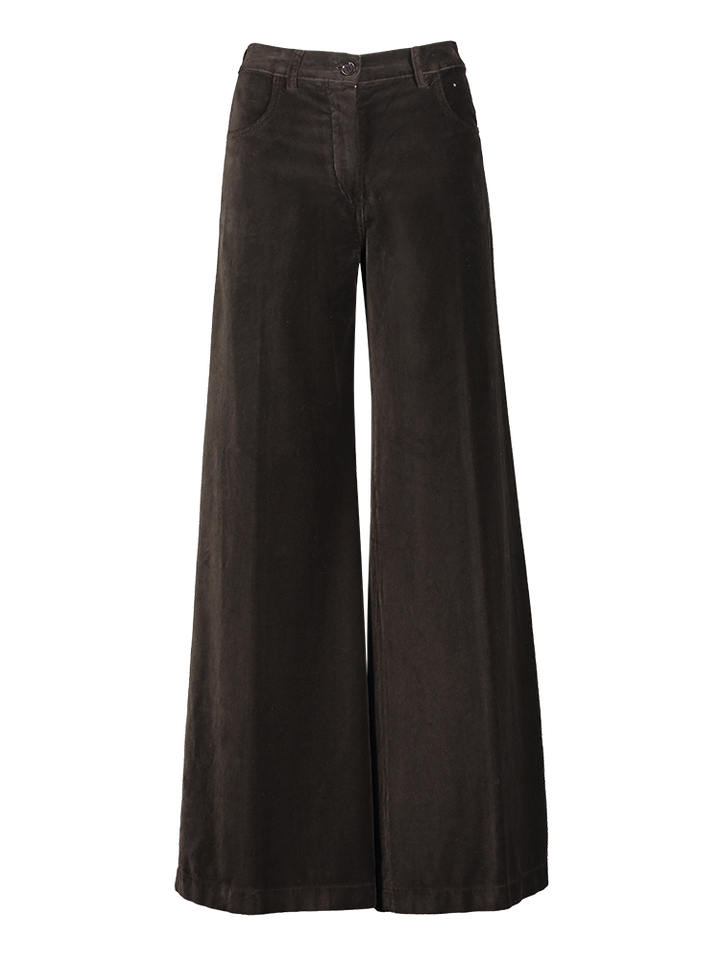 Bruine lange broek in fluweel Aspesi 