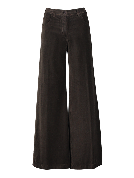 Bruine lange broek in fluweel Aspesi
