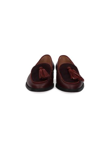 Bordeaux instappers met faux fur detail Voltan