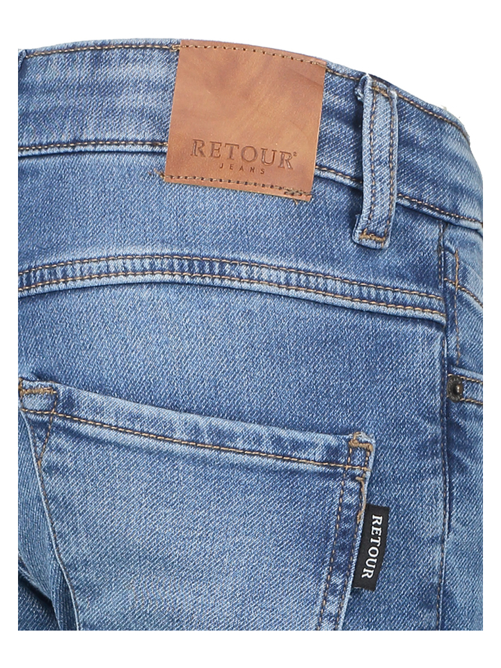 Donkerblauwe skinny fit jeans Luigi Jog Retour