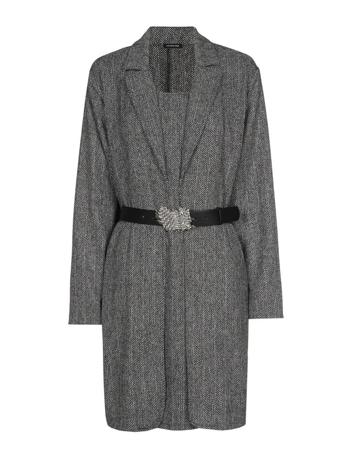 Zwart/witte jurk met riem Caroline Biss