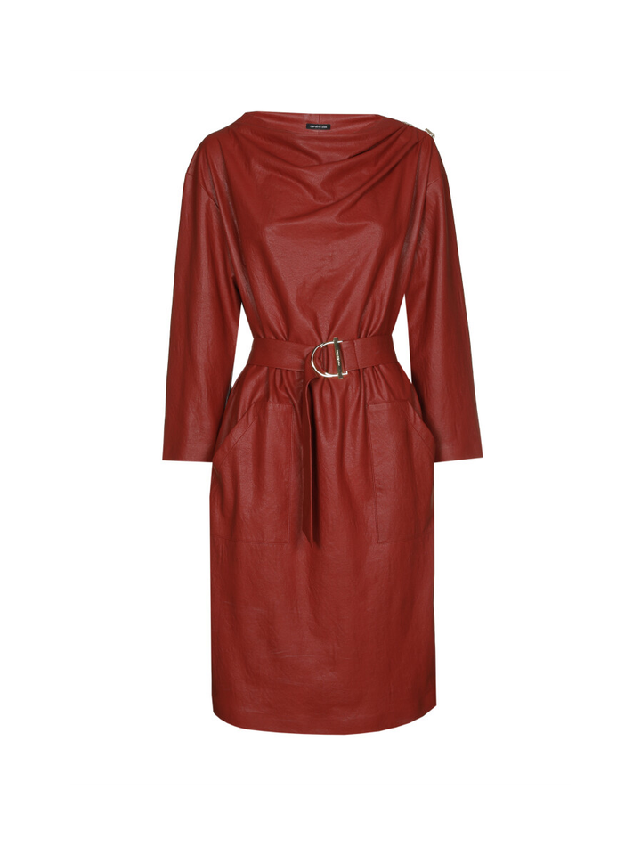 Bordeaux kleed in lederlook Caroline Biss 