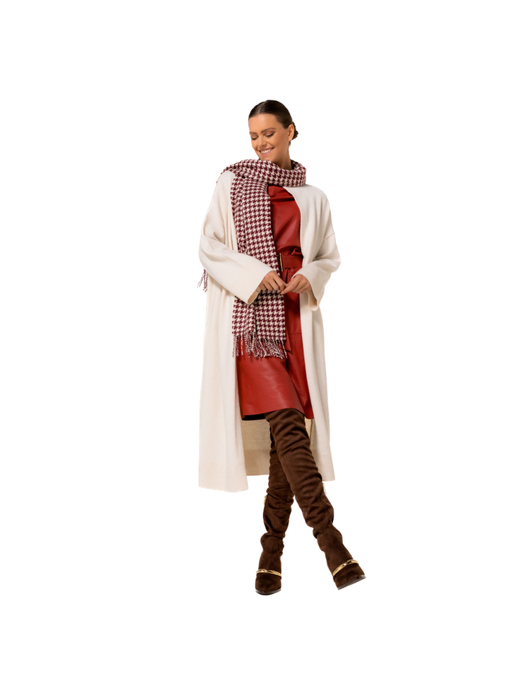 Bordeaux kleed in lederlook Caroline Biss 