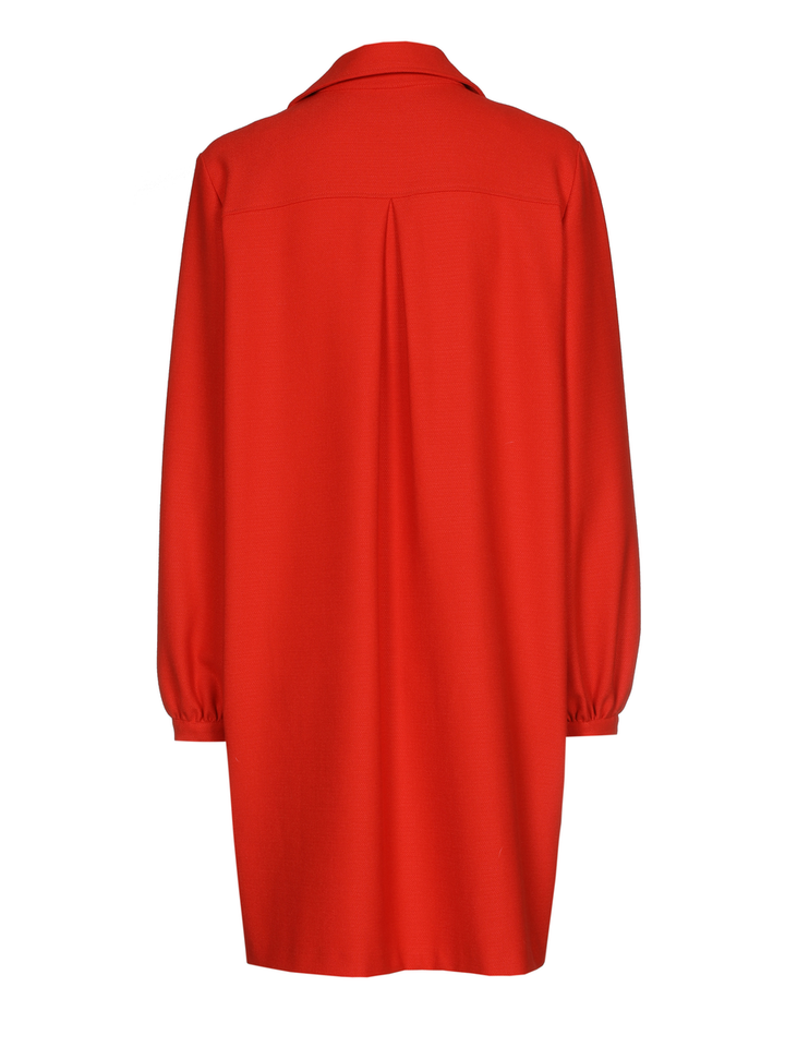 Rode jurk met gouden knoop Caroline Biss