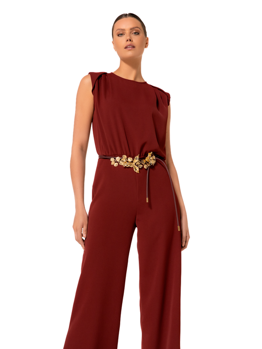 Rode geklede jumpsuit Caroline Biss