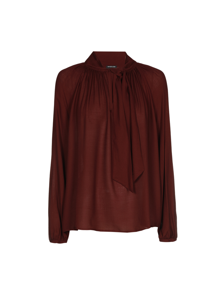 Bordeaux bloes met detail aan de kraag Caroline Biss 