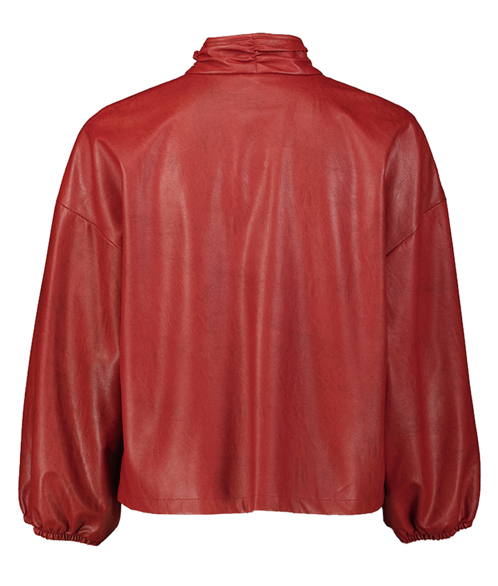 Bordeaux lederlook blouse Caroline Biss