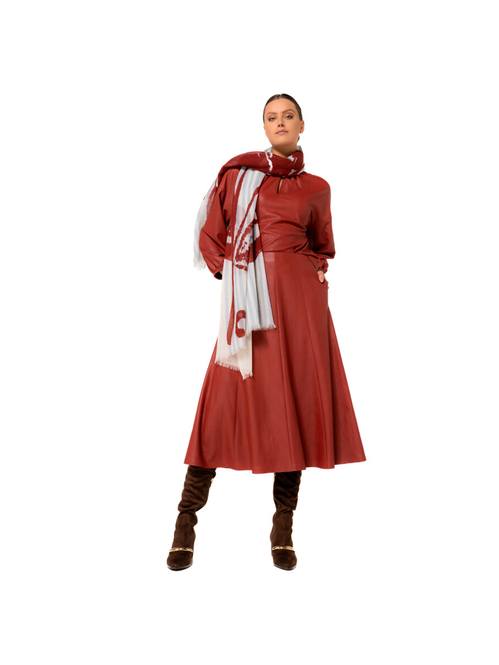 Bordeaux lederlook blouse Caroline Biss