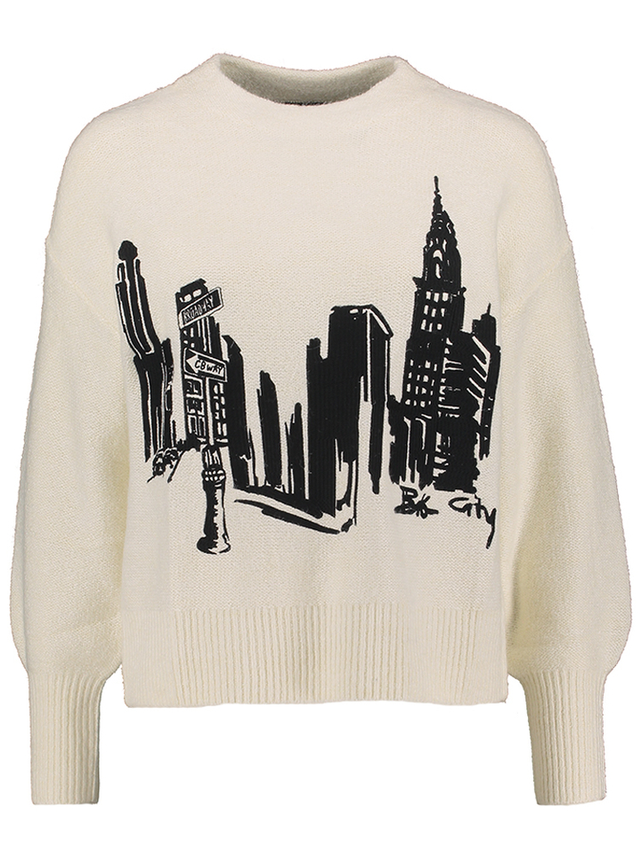 Witte trui met figuur broadway Caroline Biss