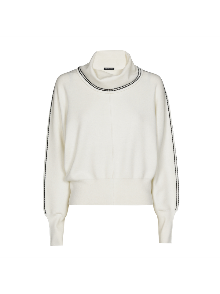 Ecru trui met zwarte stikking Caroline Biss