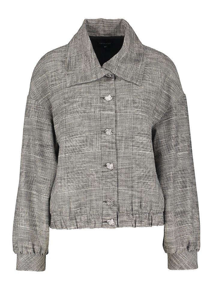 Zwart/wit vestje met zilverkleurige detailknopen Caroline Biss