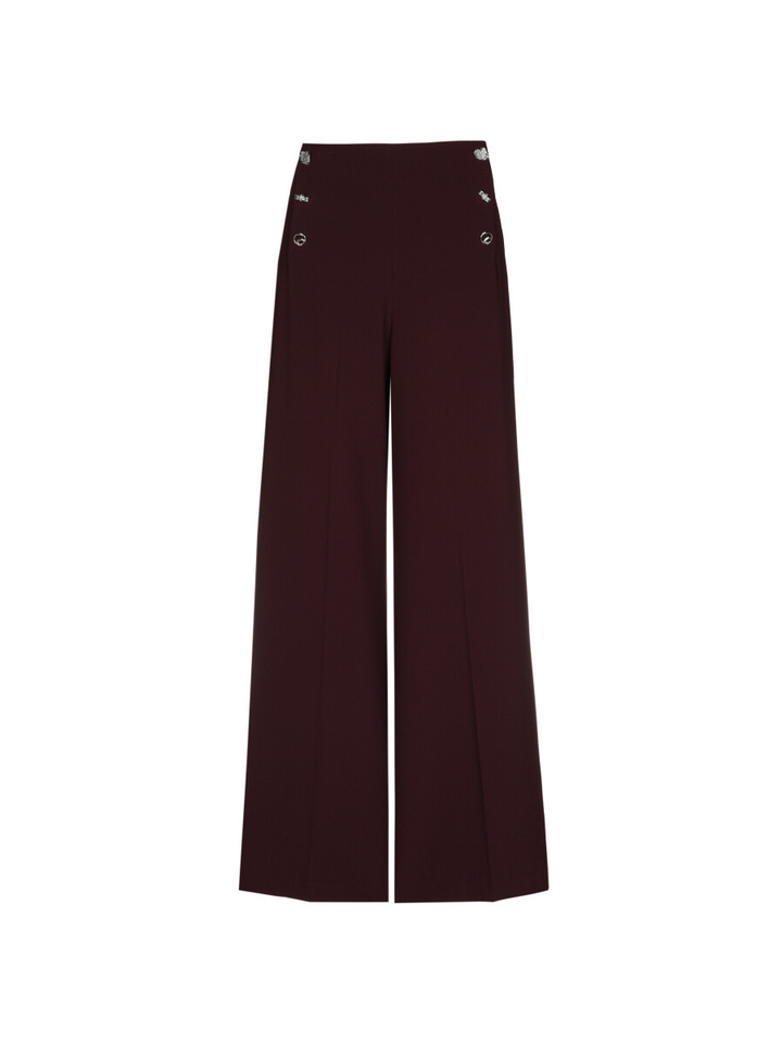 Bordeaux lange broek met gouden details Caroline Biss