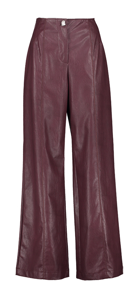 Bordeaux lederlook broek Caroline Biss