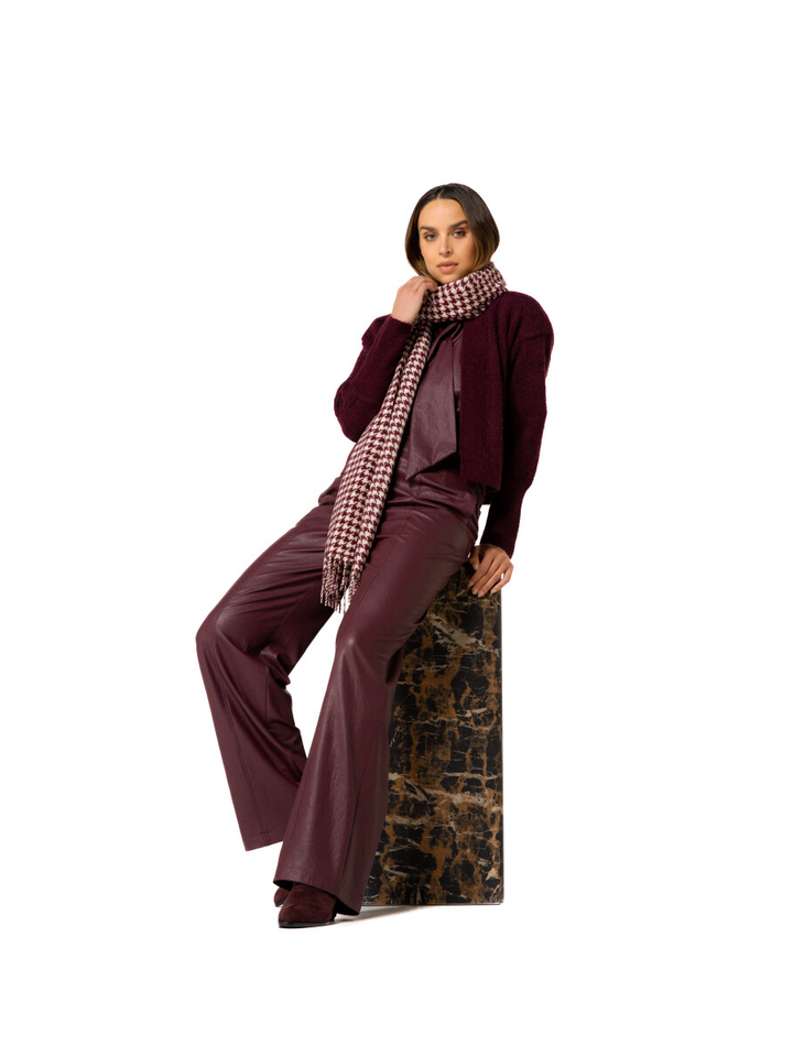 Bordeaux lederlook broek Caroline Biss