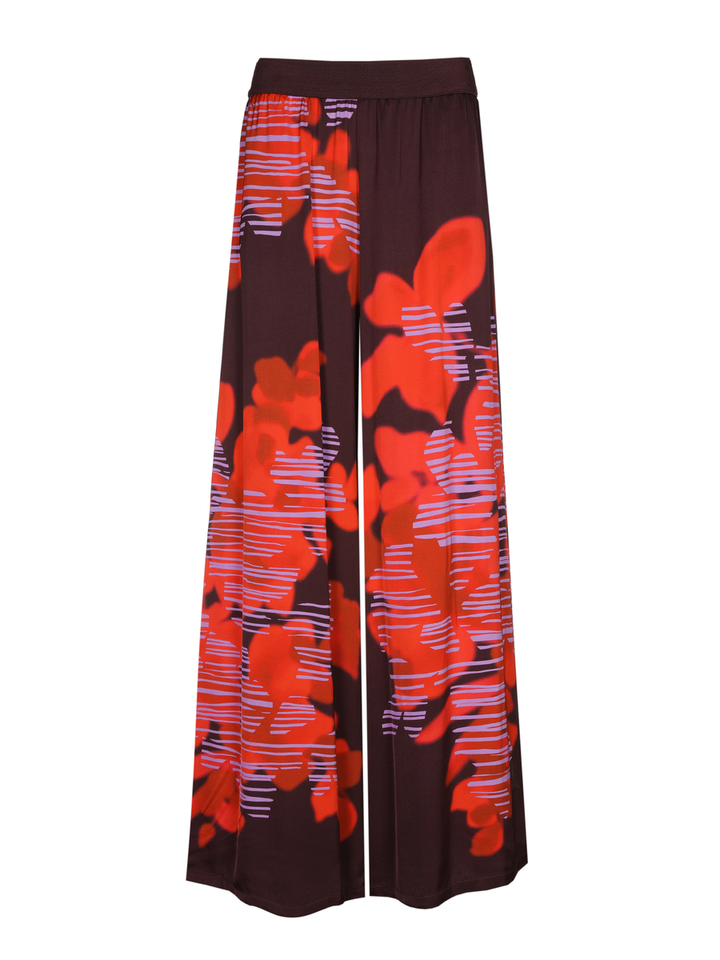 Lange wijde broek met bloemenprint Caroline Biss