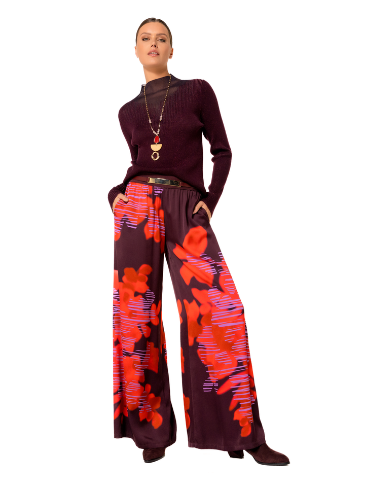 Lange wijde broek met bloemenprint Caroline Biss