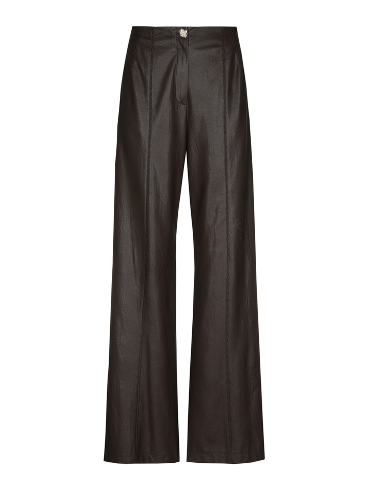 Lange wijde broek in lederlook Caroline Biss