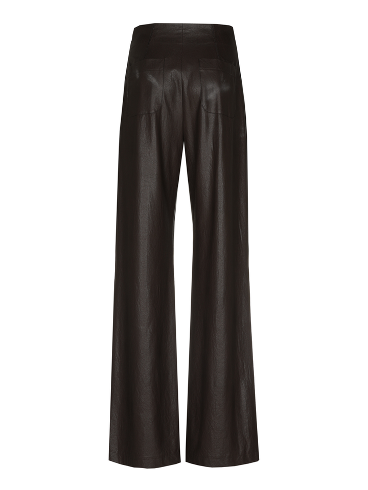 Lange wijde broek in lederlook Caroline Biss