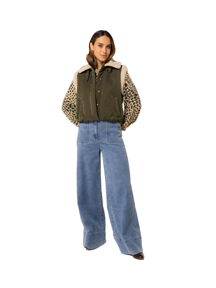 Blauwe wide leg jeans Caroline Biss 