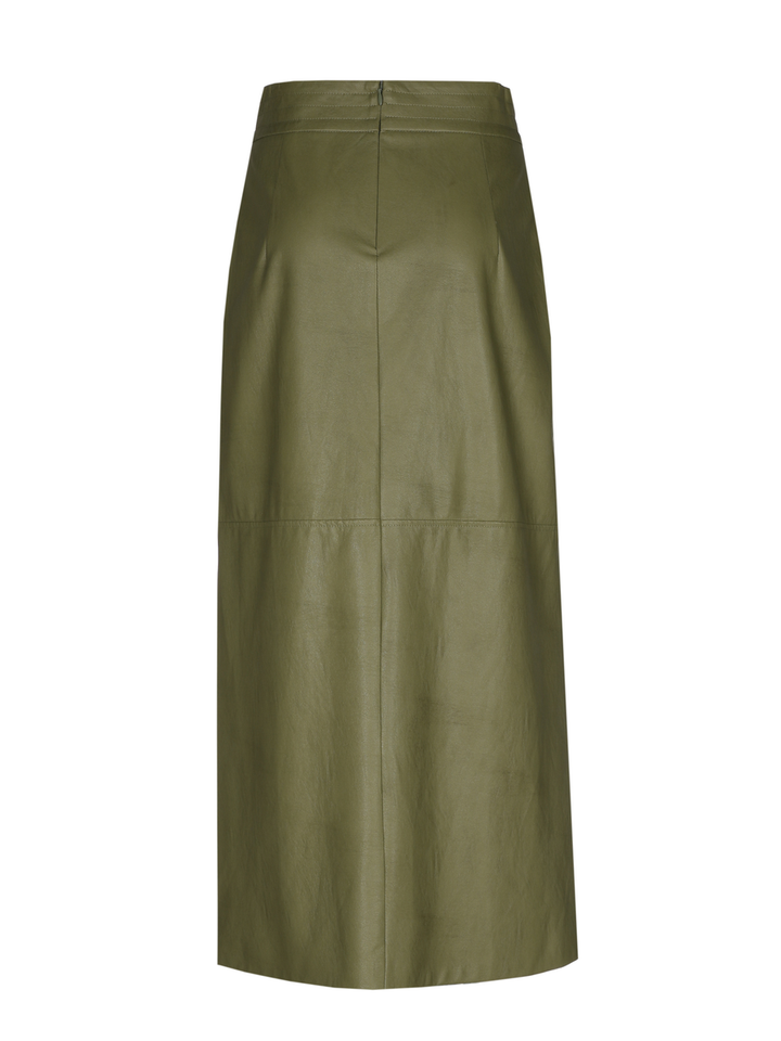 Groene lange rok in lederlook Caroline Biss