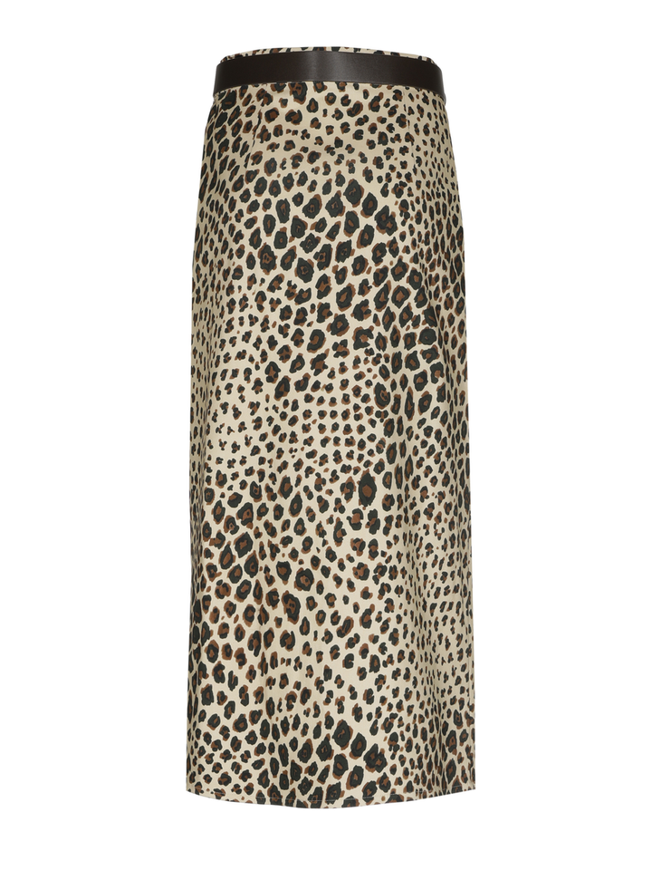 Lange rok in dierenprint met riem teckel Caroline Biss 