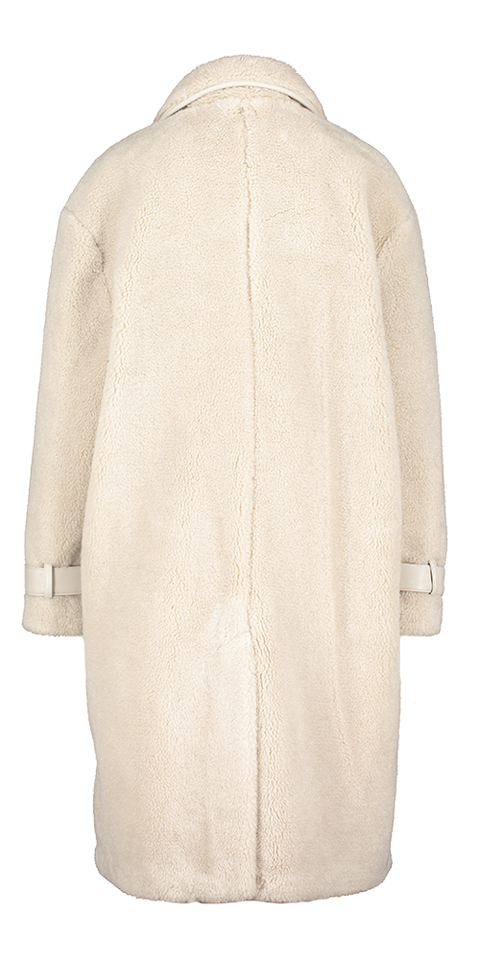 Beige fluffy jas met knoopsluiting Liu Jo 
