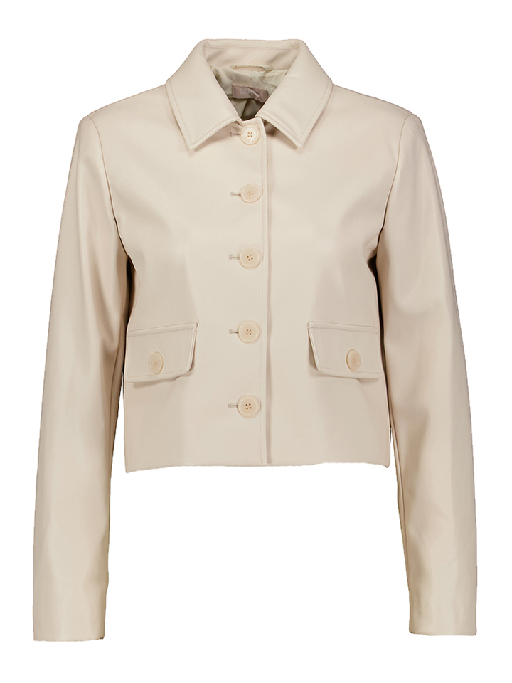 Creme kleurige korte jas in lederlook Liu Jo