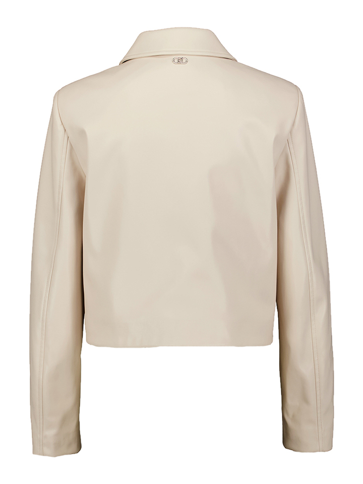 Creme kleurige korte jas in lederlook Liu Jo