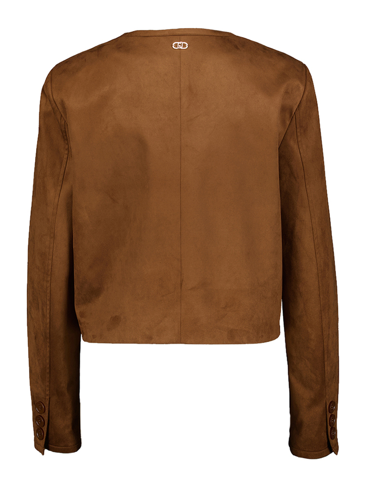 Bruine korte jas in daim stof Liu Jo 