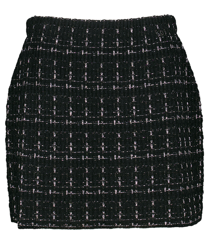 Zwarte korte rok met zilverkleurige details Liu Jo