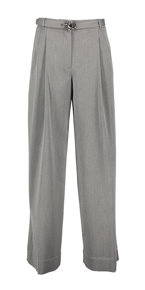 Grijze wijde broek met bandplooi Liu Jo 