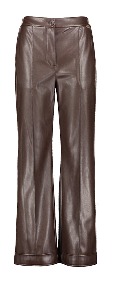 Bruine leren broek met omslag Liu Jo 