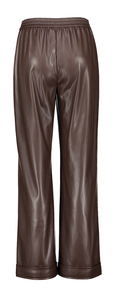 Bruine leren broek met omslag Liu Jo 