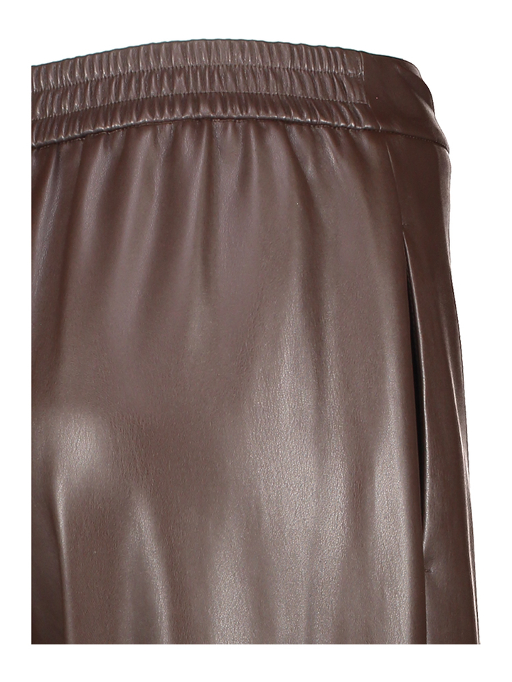 Bruine leren broek met omslag Liu Jo 