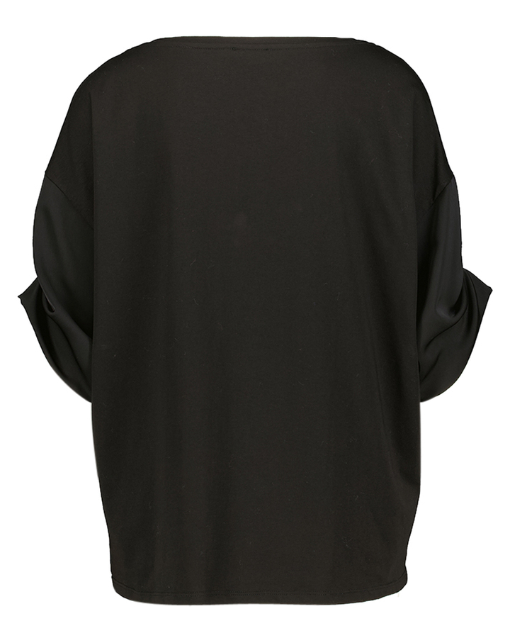 Zwarte blouse met zilverkleurig detail aan de hals Liu Jo 