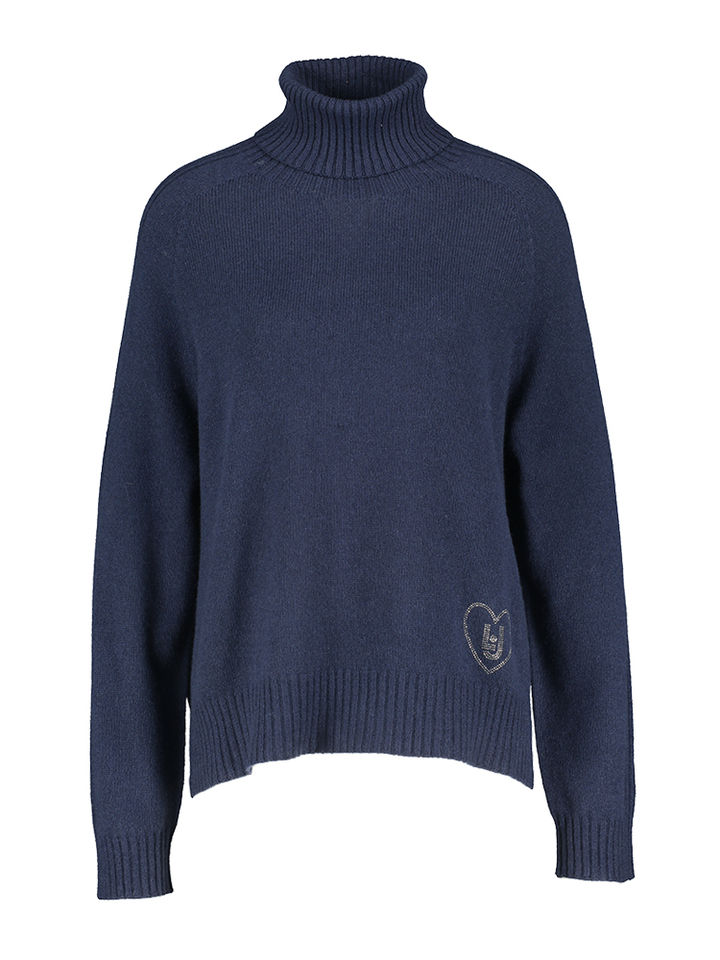 Donkerblauwe trui met rolkraag Liu Jo