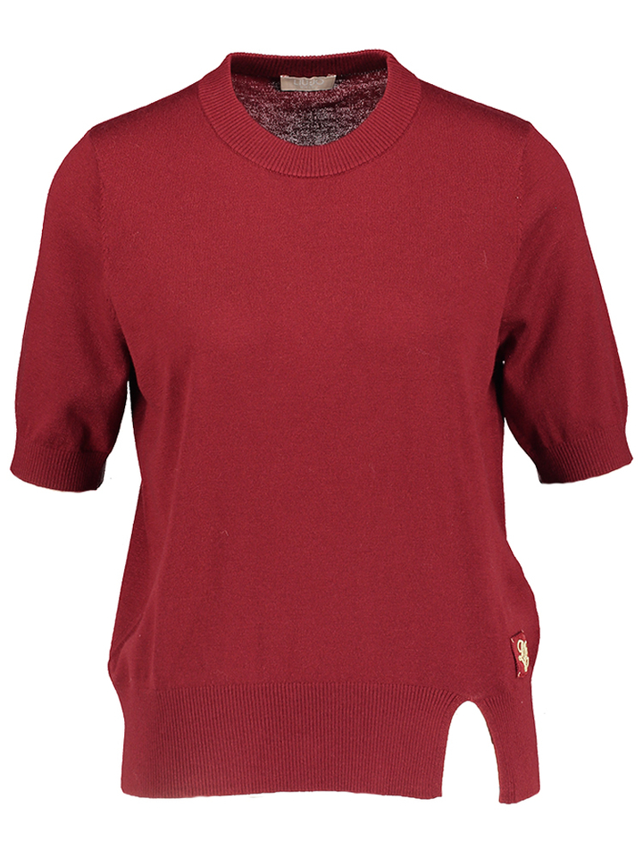Bordeaux fijne trui met korte mouwen Liu Jo 